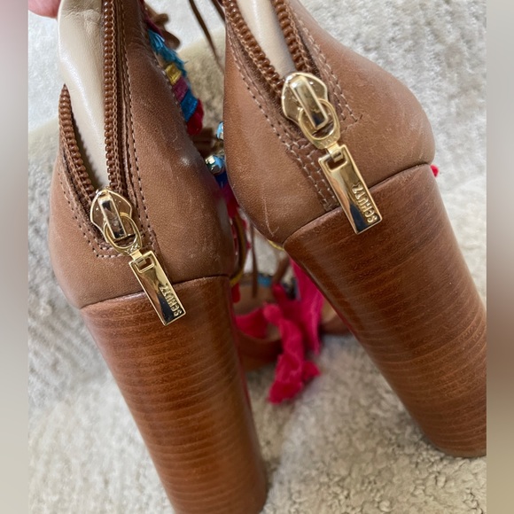 SCHUTZ "Parker" colorful summer gladiator embellished heel sandal - Picture 5 of 8